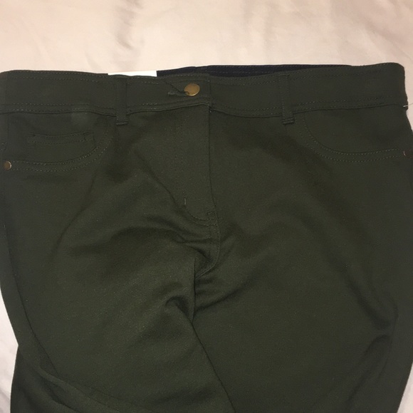 Olive Green Slim Leg Pants - Picture 3 of 5
